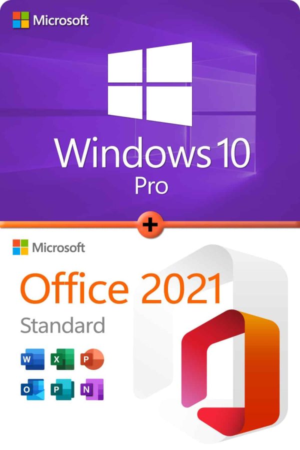 Microsoft Windows 10 Professional + Microsoft Office 2021 Standard lisenssi 3 laitteelle