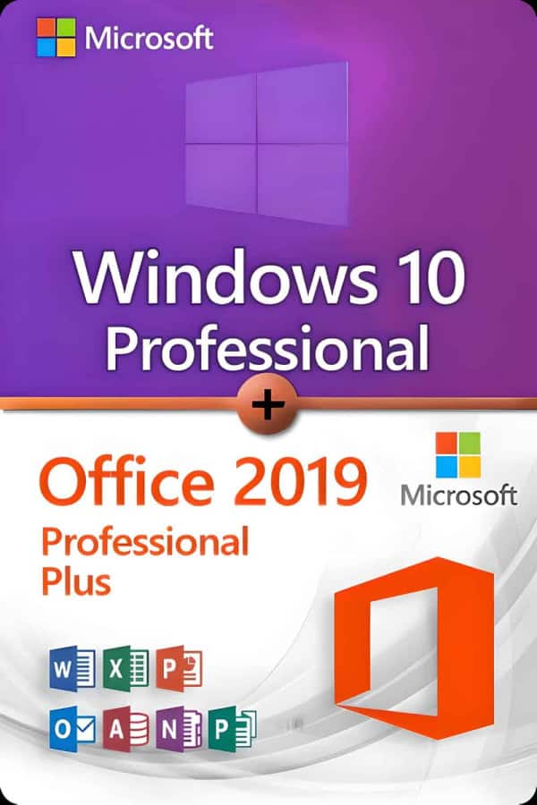 Microsoft Windows 10 Professional + Microsoft Office 2019 Professional Plus lisenssi 3 laitteelle