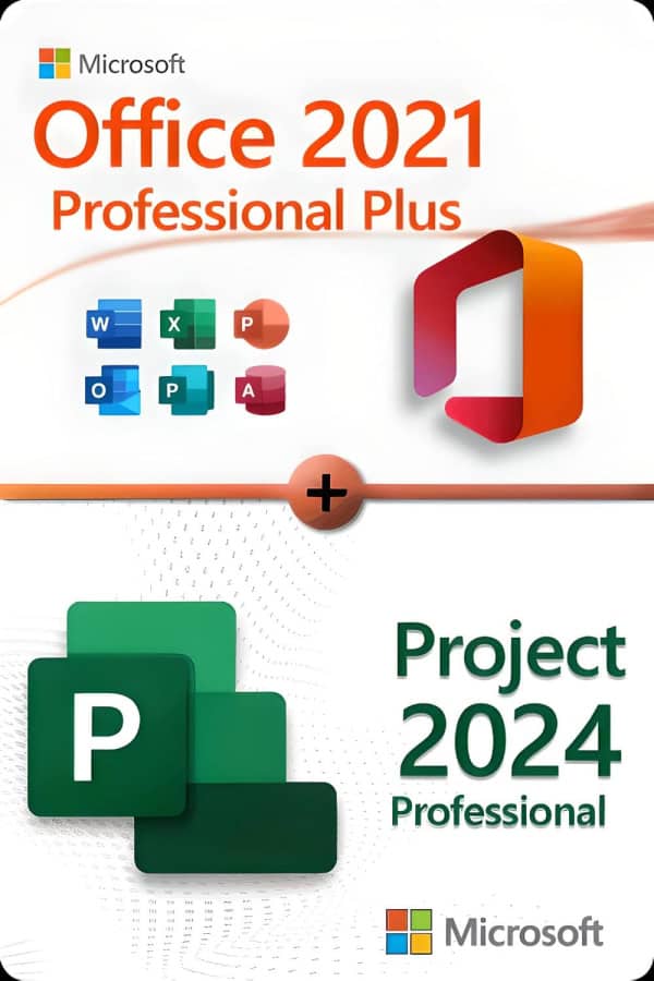 Microsoft Office 2021 Professional Plus + Microsoft Project 2024 Professional lisenssi 3 laitteelle