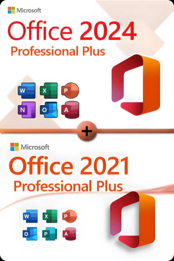 Microsoft Office 2024 Professional Plus + Microsoft Office 2021 Professional Plus lisenssi 3 laitteelle