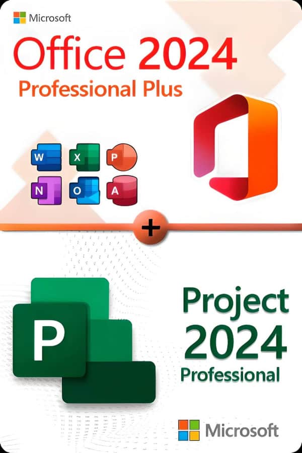 Microsoft Office 2024 Professional Plus + Microsoft Project 2024 Professional lisenssi 3 laitteelle