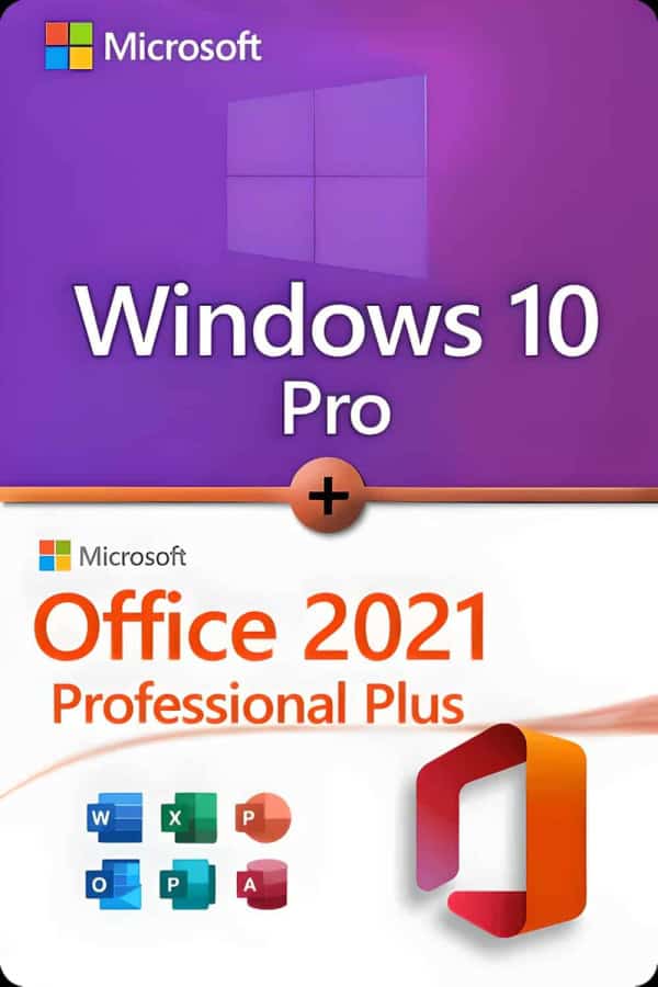 Microsoft Windows 10 Professional + Microsoft Office 2021 Professional Plus lisenssi 3 laitteelle