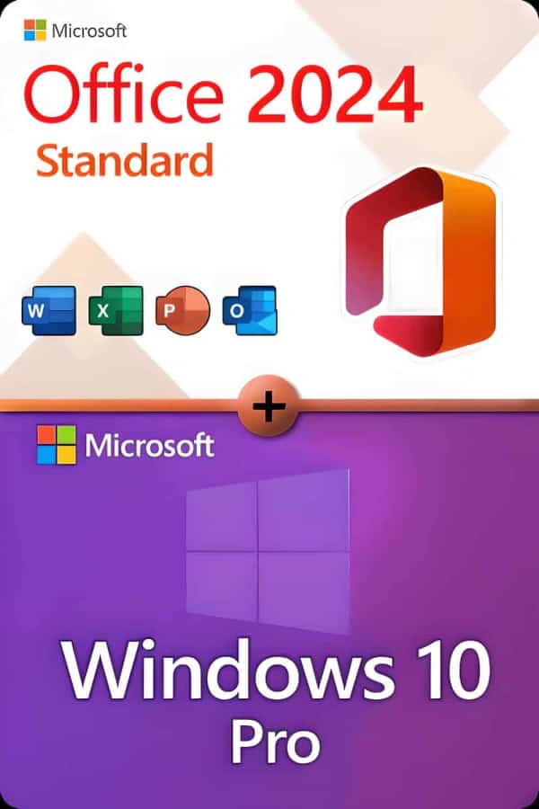Microsoft Office 2024 Standard + Microsoft Windows 10 Professional lisenssi 3 laitteelle