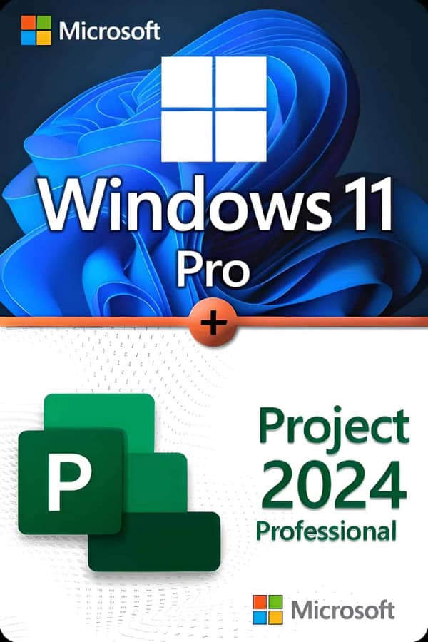 Microsoft Windows 11 Professional + Microsoft Project 2024 Professional lisenssi 3 laitteelle
