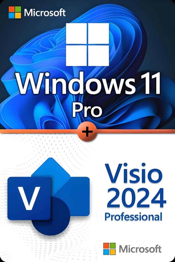 Microsoft Windows 11 Professional + Microsoft Visio 2024 Professional lisenssi 3 laitteelle
