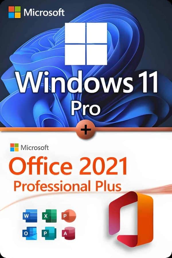 Microsoft Windows 11 Professional + Microsoft Office 2021 Professional Plus lisenssi 3 laitteelle