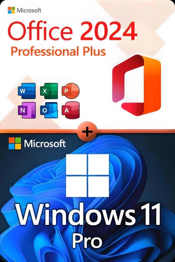 Microsoft Office 2024 Professional Plus + Microsoft Windows 11 Professional lisenssi 3 laitteelle